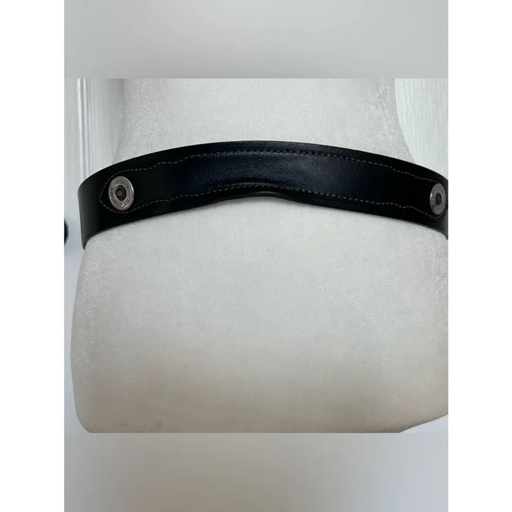Remington 12 Gauge Shotgun Shell Black Leather Mens Belt Size 34